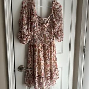 Super Natural by Secret Mission Greenport Dress Bohemian Floral Sz M Georgette